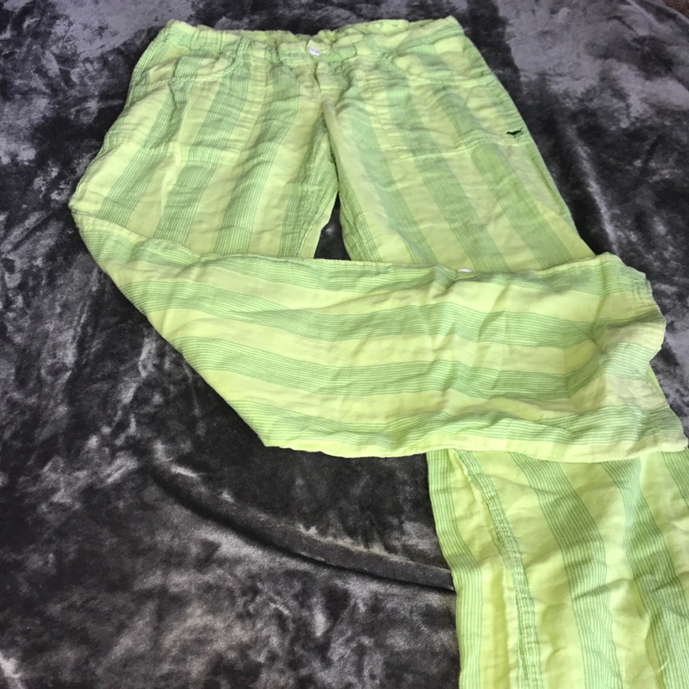 Pink Pajama Pants in Lime Green Sz S